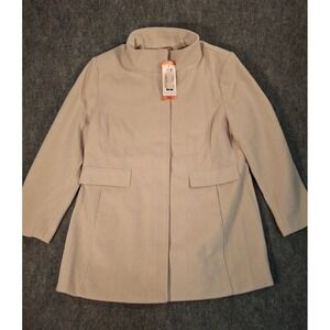 Vince Camuto Womens Full Zip Jacket Coat Cream Size 2XL New 1893534